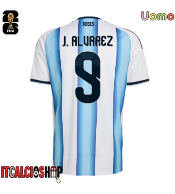 Argentina Julian Alvarez #9 Prima Maglia Mondiali 2026 Manica Corta